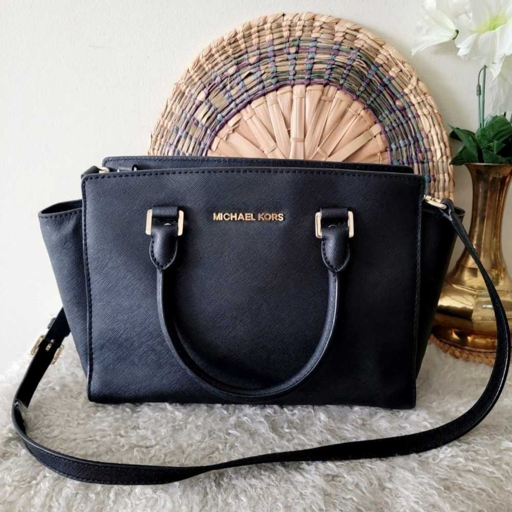 NWOT Michael Kors black selma satchel shoulder cr… - image 4