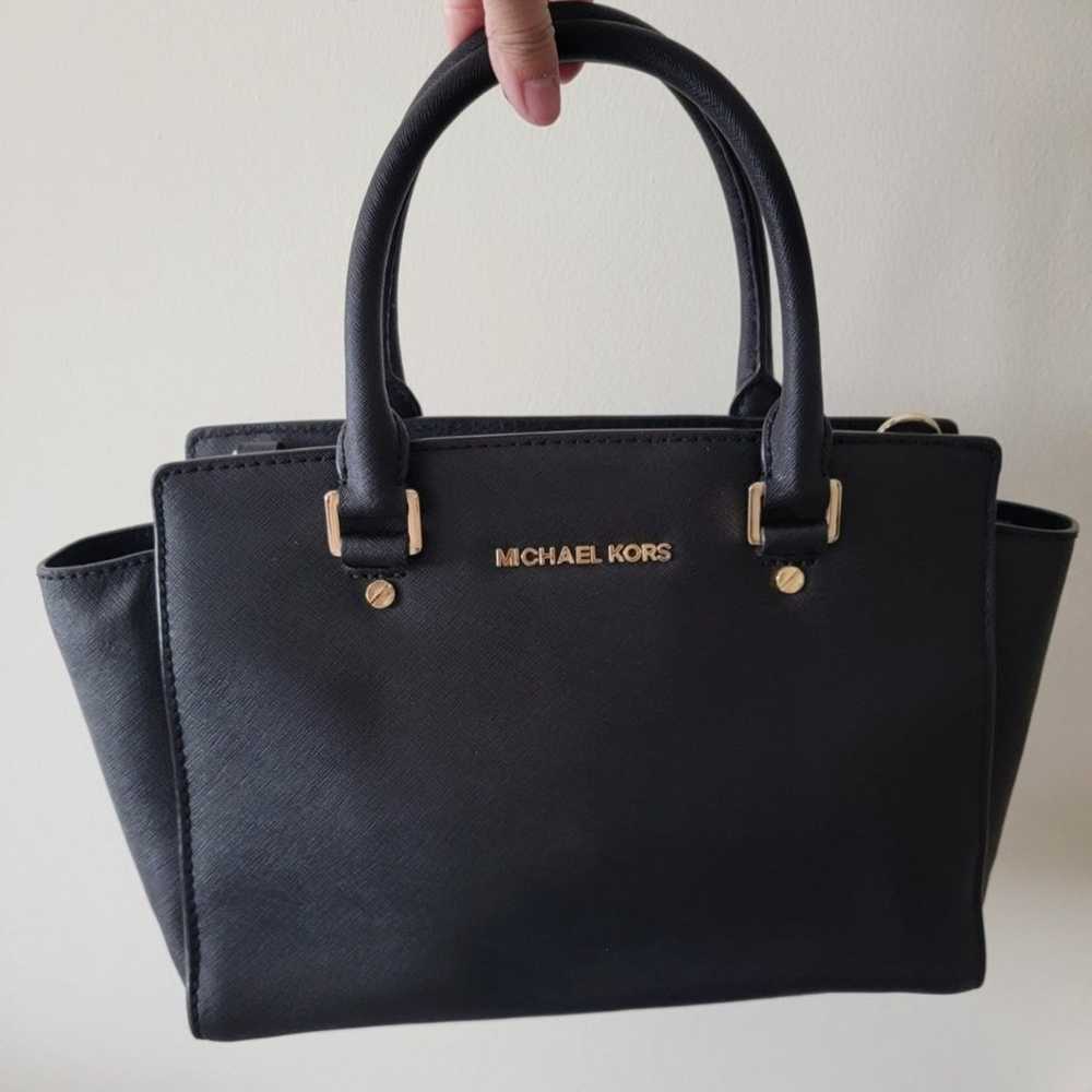 NWOT Michael Kors black selma satchel shoulder cr… - image 7