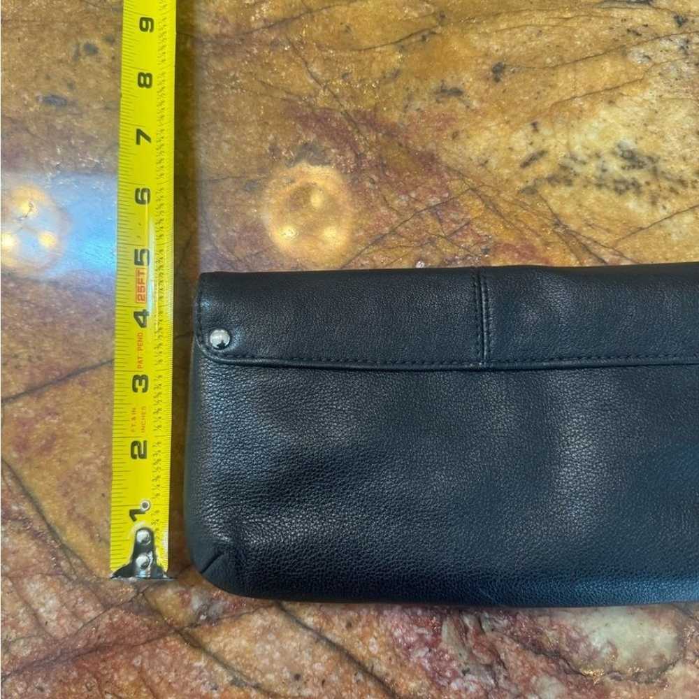 Coach black leather clutch wallet wristlet with s… - image 5