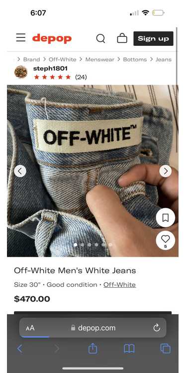 Off-White Off White Light Wash Jeans