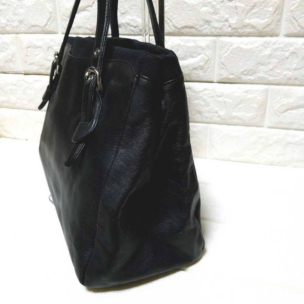 【Unused item】 Agnes B tote bag leather canvas han… - image 3