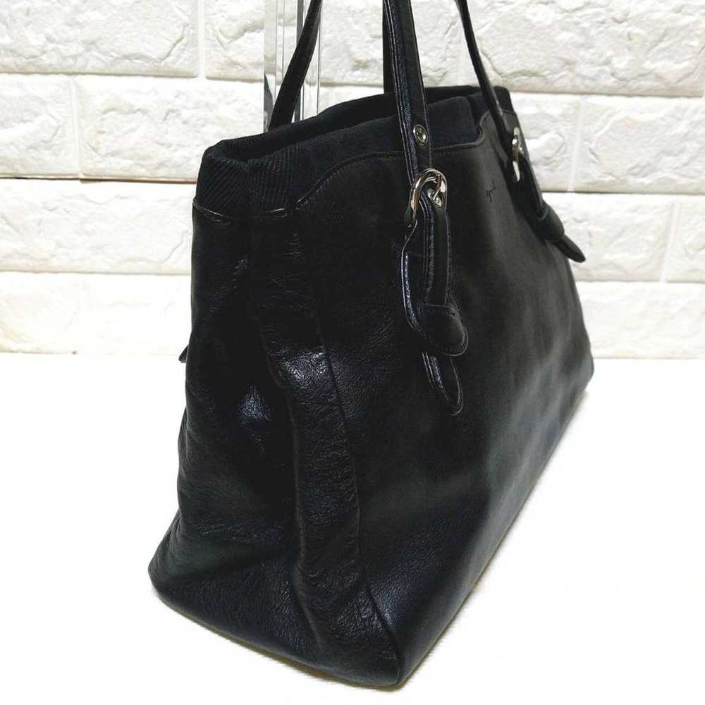 【Unused item】 Agnes B tote bag leather canvas han… - image 4