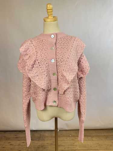 FarmRio Pink Flower Texture Knit Cardigan (XL) |…