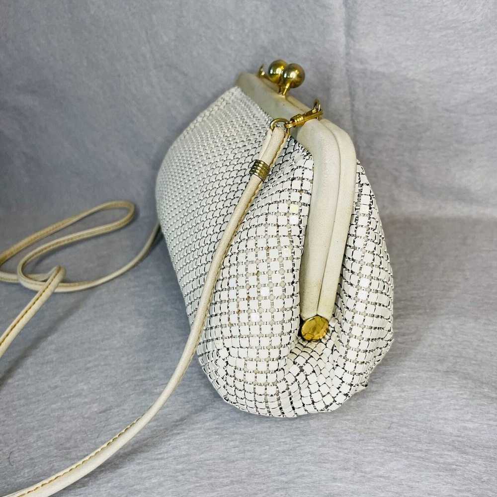 Vintage Whiting & Davis White Enamel Mesh Purse E… - image 2