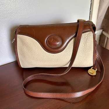 Dooney and Bourke cream and brown crossbody purse