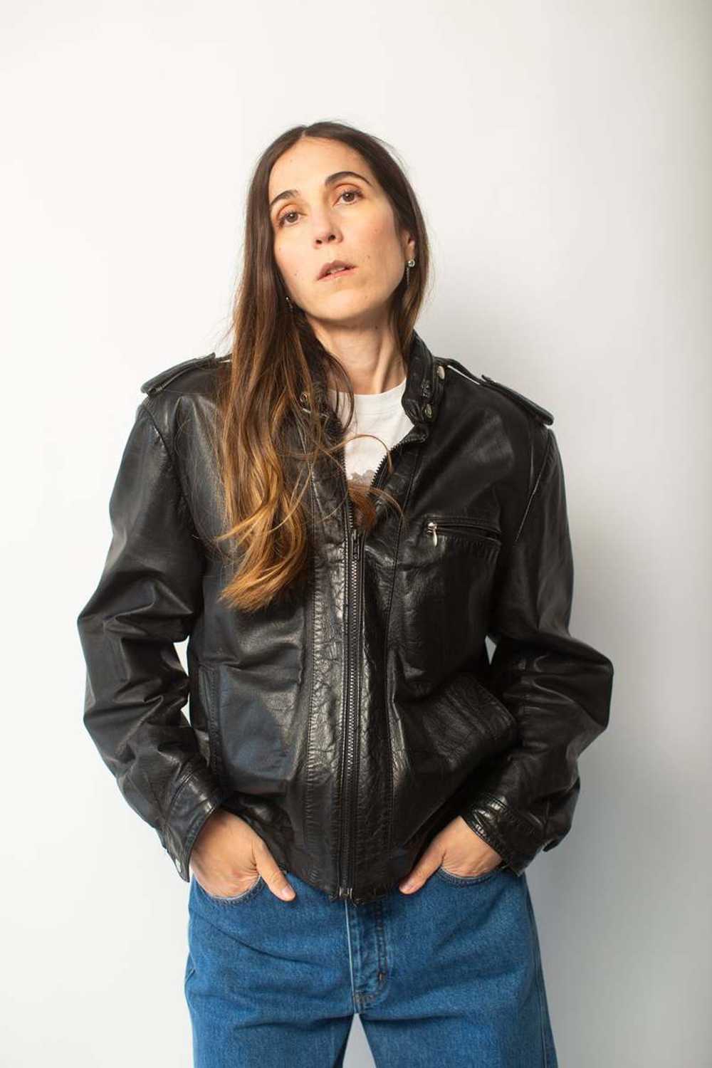 Leather Jacket - Black - image 5