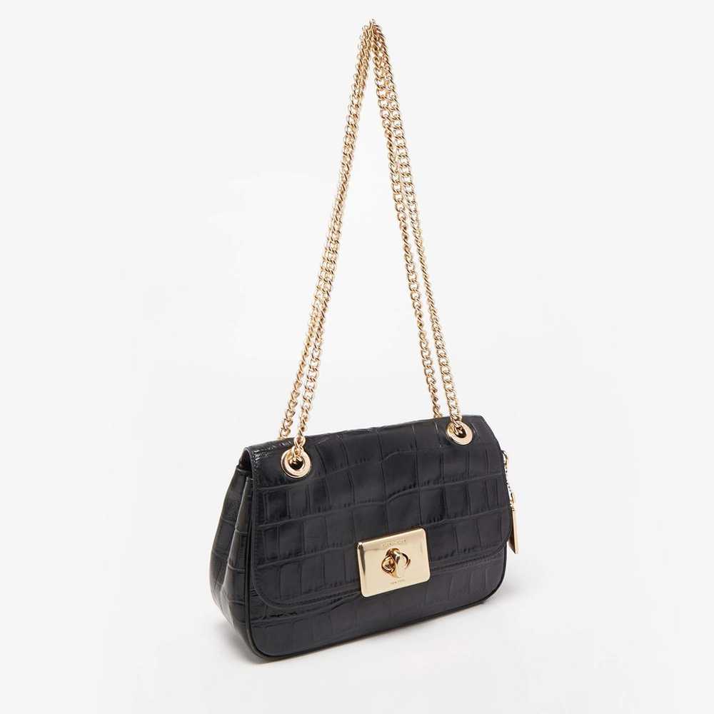 Coach Black Croc Embossed Leather Cassidy Gold Ch… - image 8