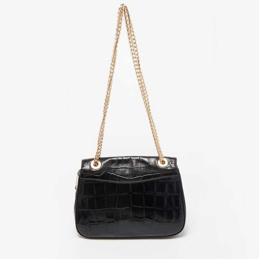 Coach Black Croc Embossed Leather Cassidy Gold Ch… - image 9