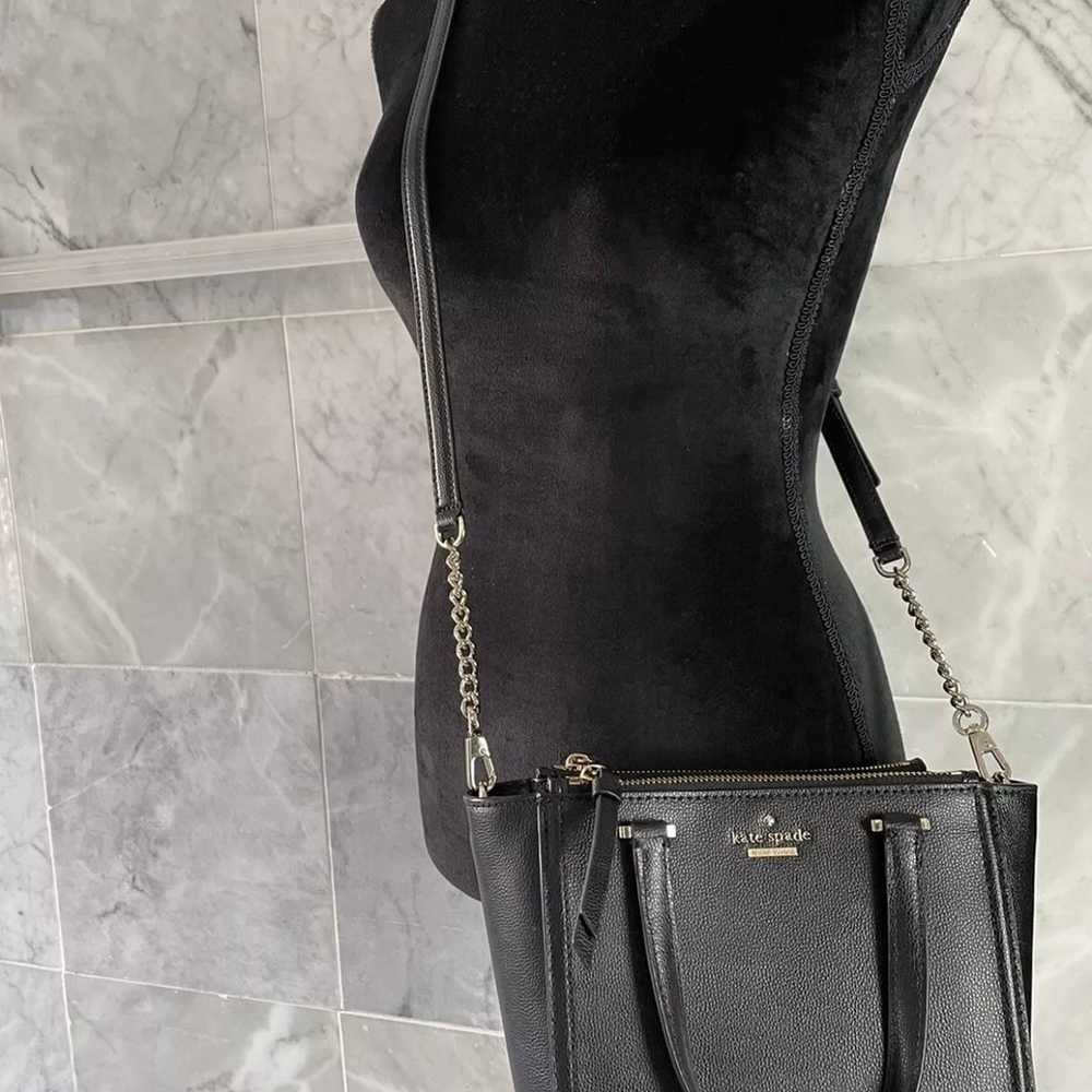 Kate Spade Black Pebble Leather Satchel Crossbody… - image 3