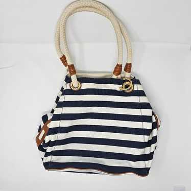 Michael Kors Navy Striped Anchor Bag Naturical Ro… - image 1