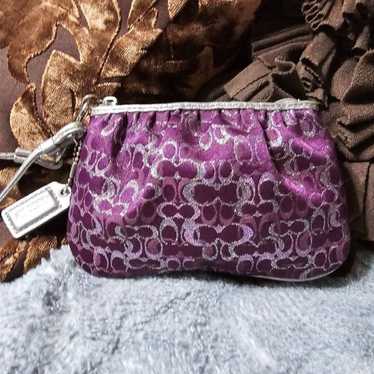 Vintage Coach y2k Purple Wristlet in Metallic pur… - image 1