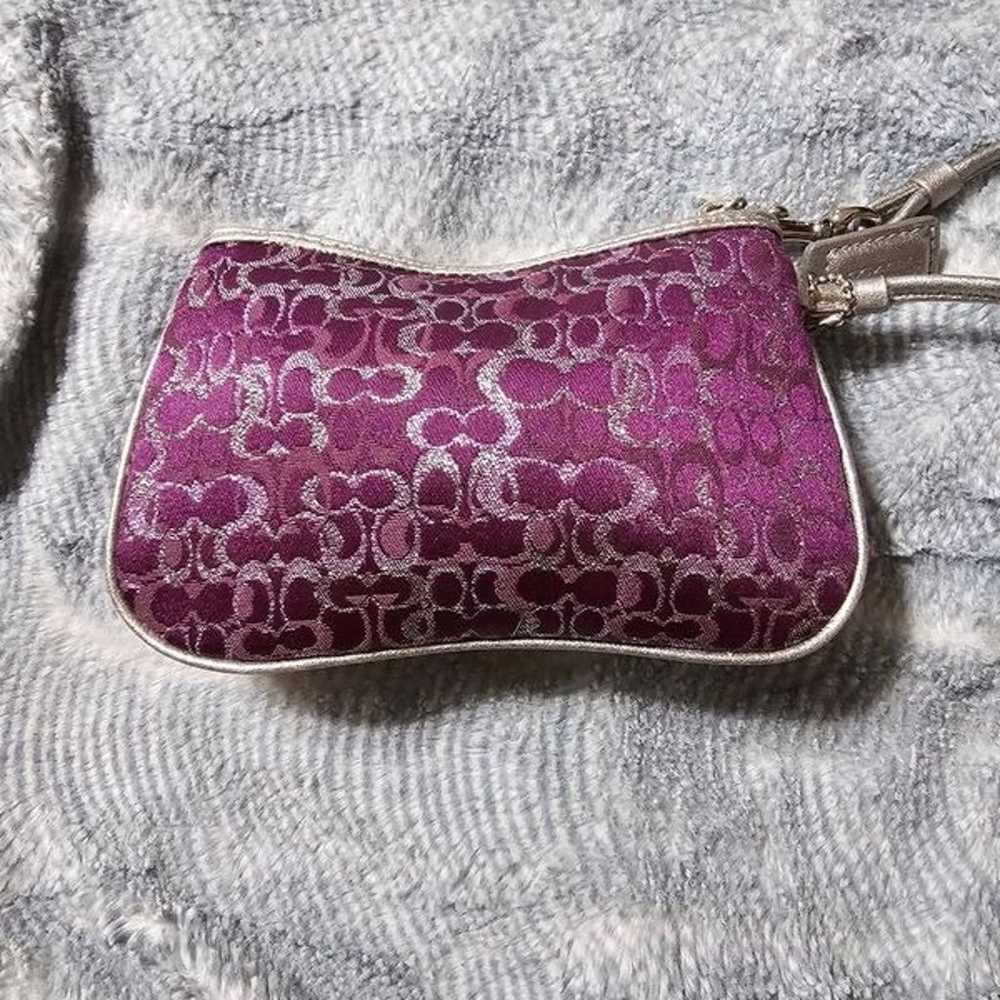 Vintage Coach y2k Purple Wristlet in Metallic pur… - image 2