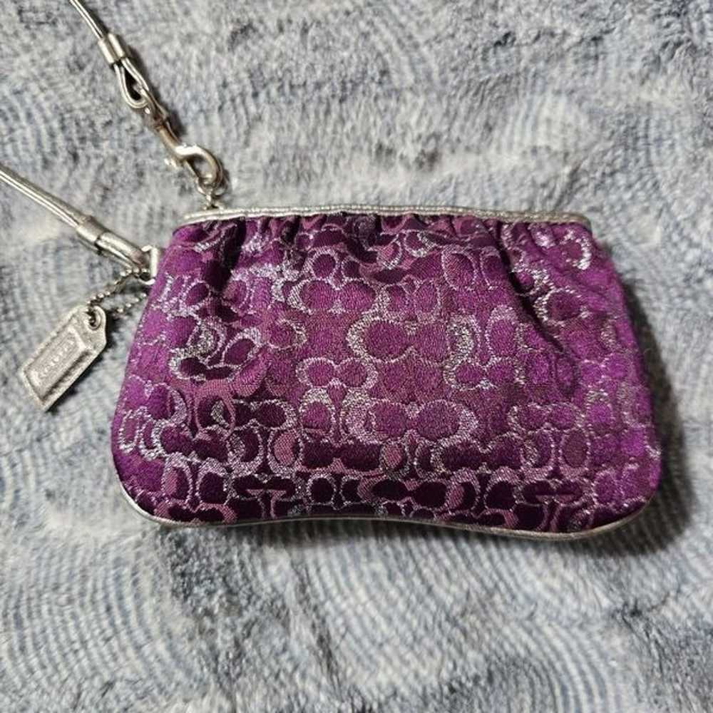 Vintage Coach y2k Purple Wristlet in Metallic pur… - image 3