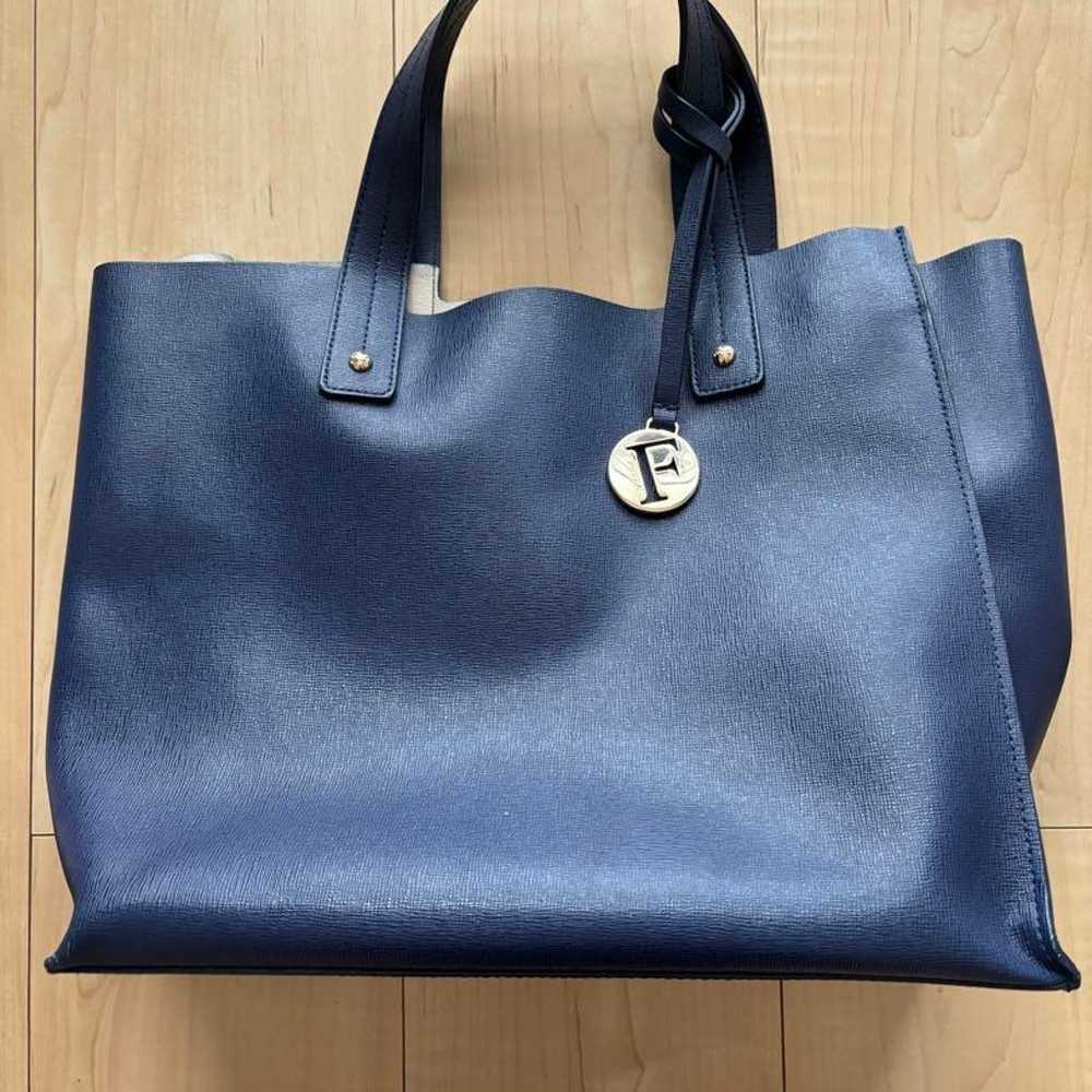 Great condition! FURLA tote bag, blue. - image 1