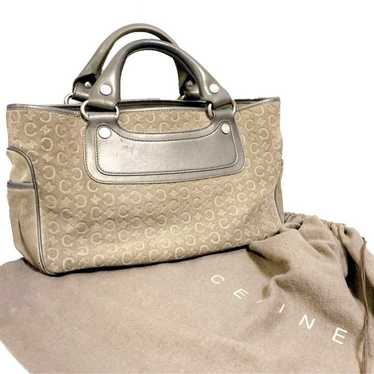 CELINE Suede Leather Boogie Bag Macadam Handbag