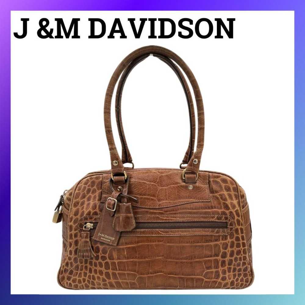 J&M Davidson Crocodile-Embossed Handbag Vivy Bost… - image 1