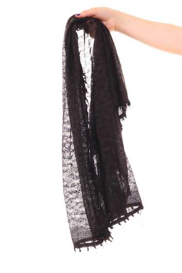 Vintage Black Floral Lace Shawl / Scarf