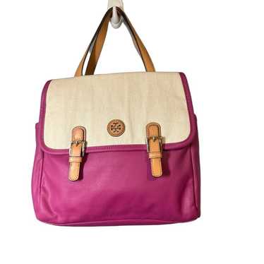 TORY BURCH Pierson Mini Canvas and Leather Fuchsi… - image 1