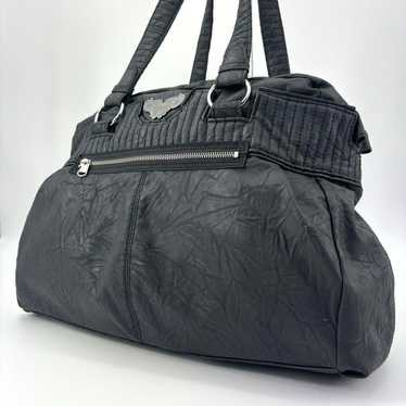 Diesel tote bag shoulder y2k 90s leather metal lo… - image 1