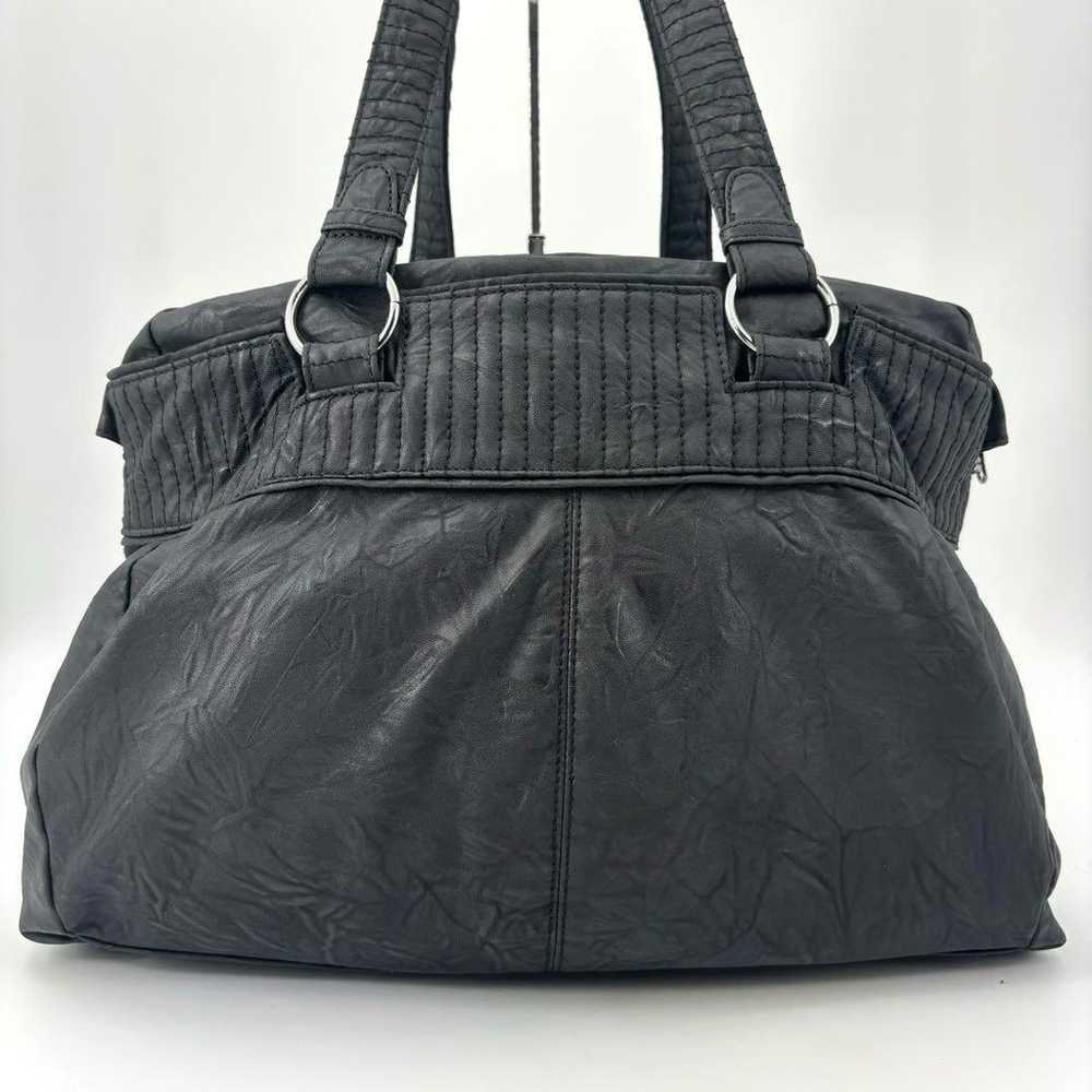 Diesel tote bag shoulder y2k 90s leather metal lo… - image 3