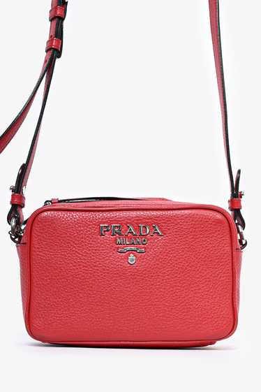 Prada Red Leather Phenix Crossbody Camera Bag - image 1