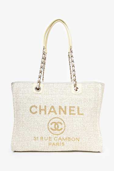 Pre-Loved Chanel™ 2021/22 Beige/Gold Metallic Twee