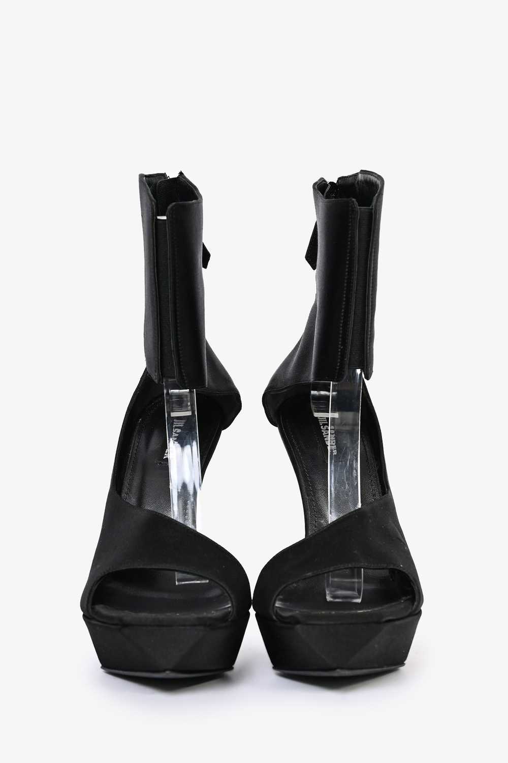 Jil Sander Black Satin Cuffed Heels Size 38 - image 3