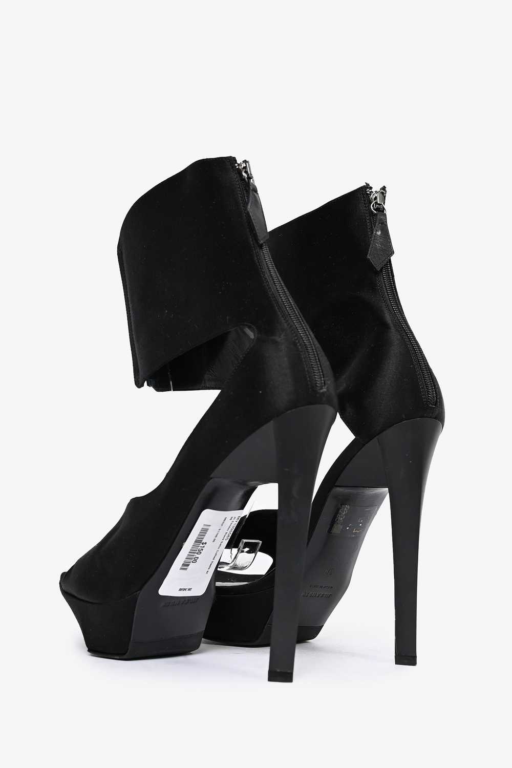 Jil Sander Black Satin Cuffed Heels Size 38 - image 5