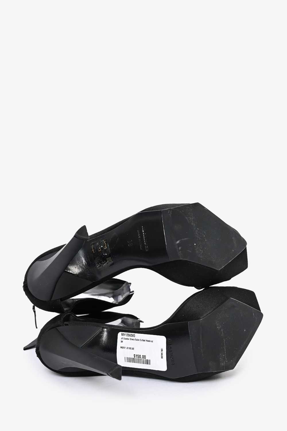 Jil Sander Black Satin Cuffed Heels Size 38 - image 6