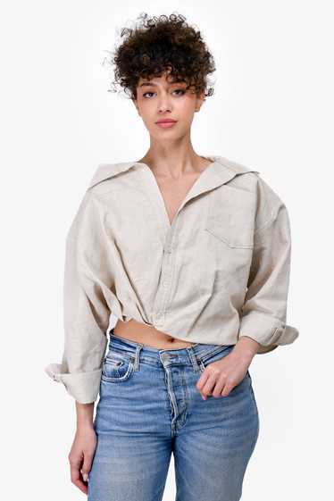 Jacquemus Beige Cotton/Linen 'Le Splash' Cropped B