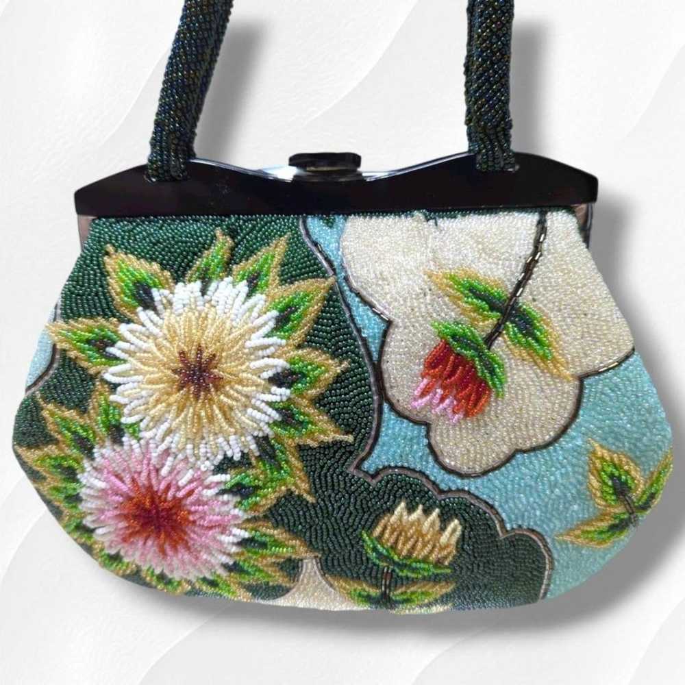 Beaded handbag, Showa retro, vintage, Japanese-st… - image 2