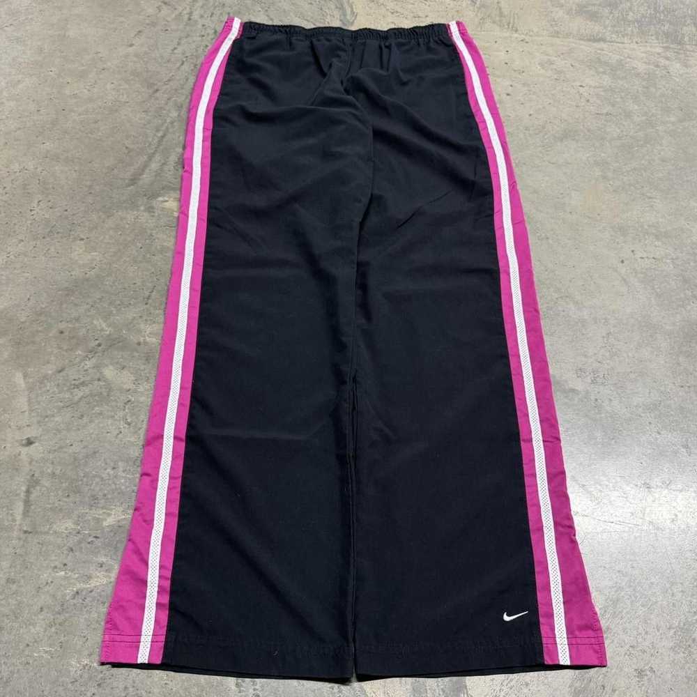 Nike VTG Y2K Black & Pink Baggy Wide Leg Nike Tra… - image 1