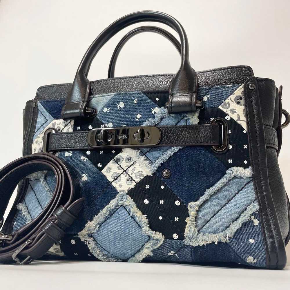 ✨Unused Class✨Coach Handbag Swagger Denim 2way Le… - image 1