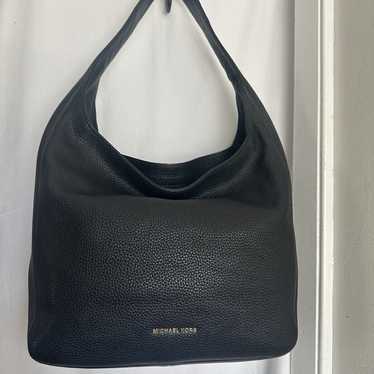 NWOT Michael Kors Lena Black Hobo Pebble Leather … - image 1