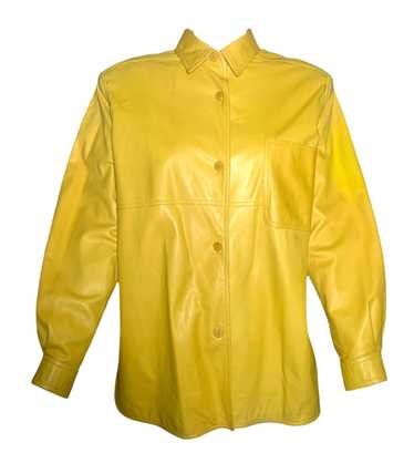 Valentino 1980's Yellow Nappa Lambskin Leather Shi