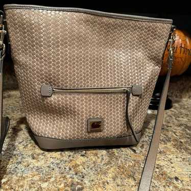 Dooney & Bourke Camden Woven Small Hobo Camel Cro… - image 1