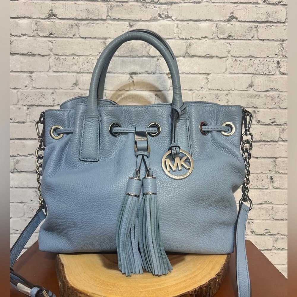 Michael Kors large Blue Camden drawstring satchel - image 1