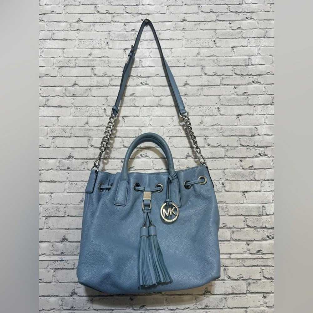 Michael Kors large Blue Camden drawstring satchel - image 8