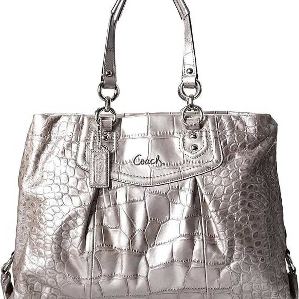 Like New Rare Coach Ashley Croc Embossed Metallic… - image 1