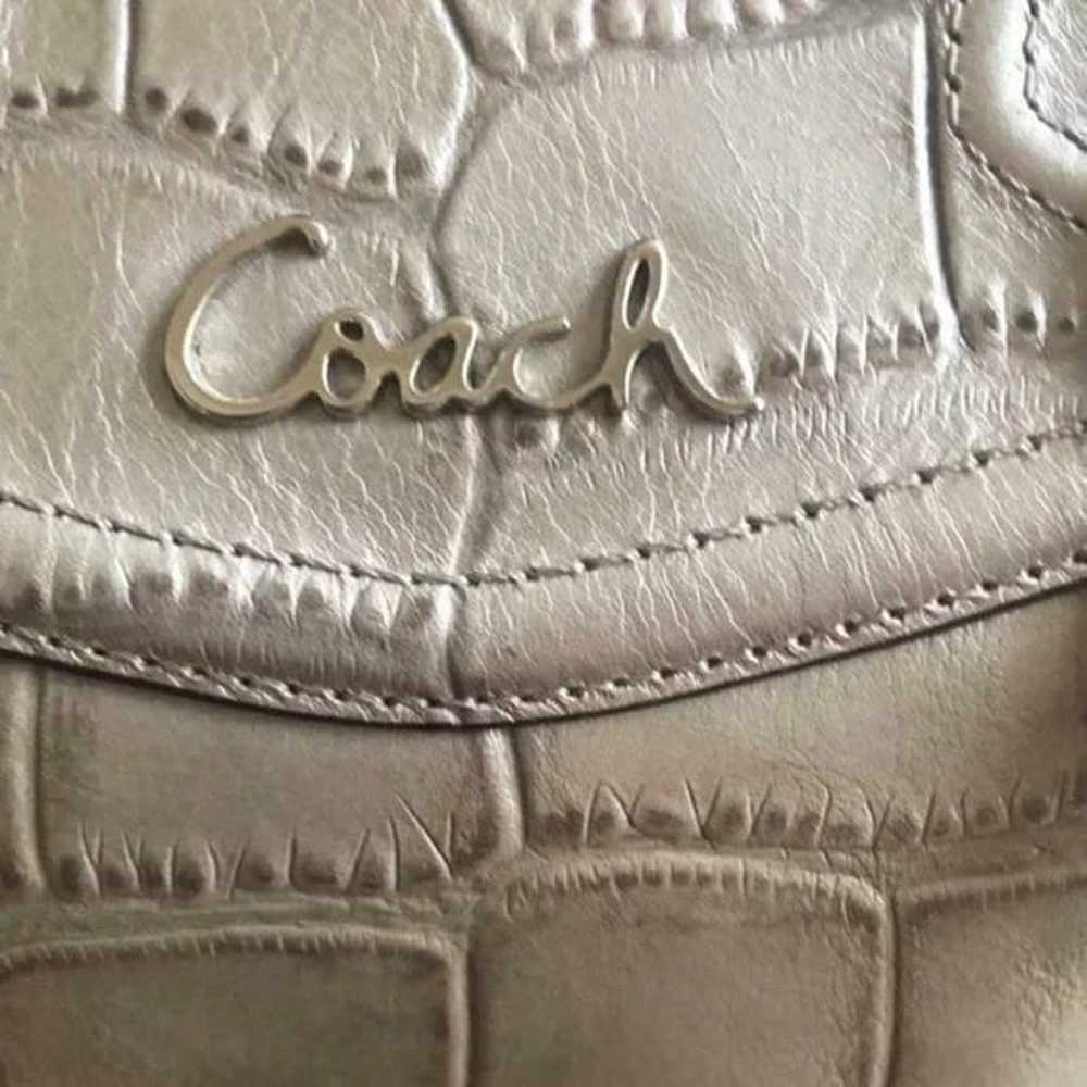 Like New Rare Coach Ashley Croc Embossed Metallic… - image 6