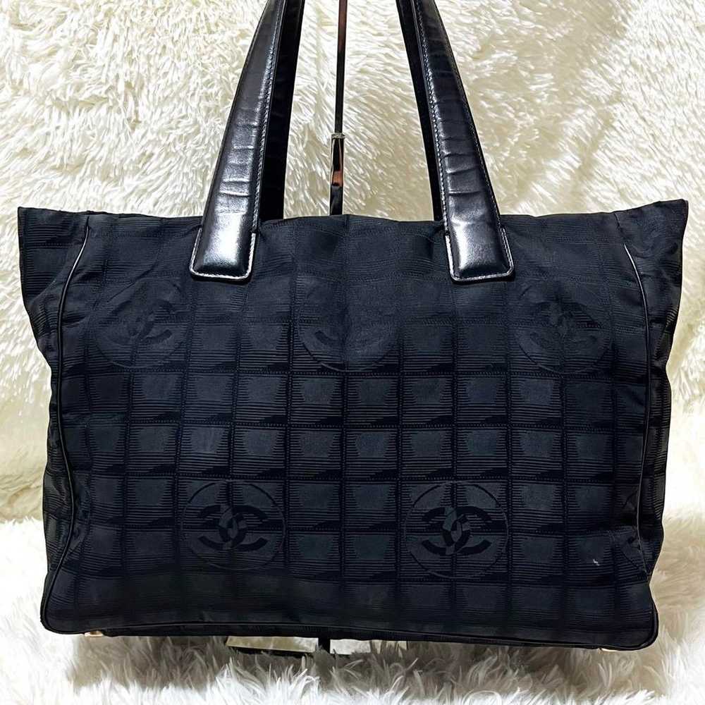 Chanel New Travel Line Tote Bag MM Black Nylon A4… - image 2