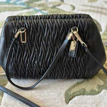 EUC COACH Madison Gathered Chevron Leather Madelin