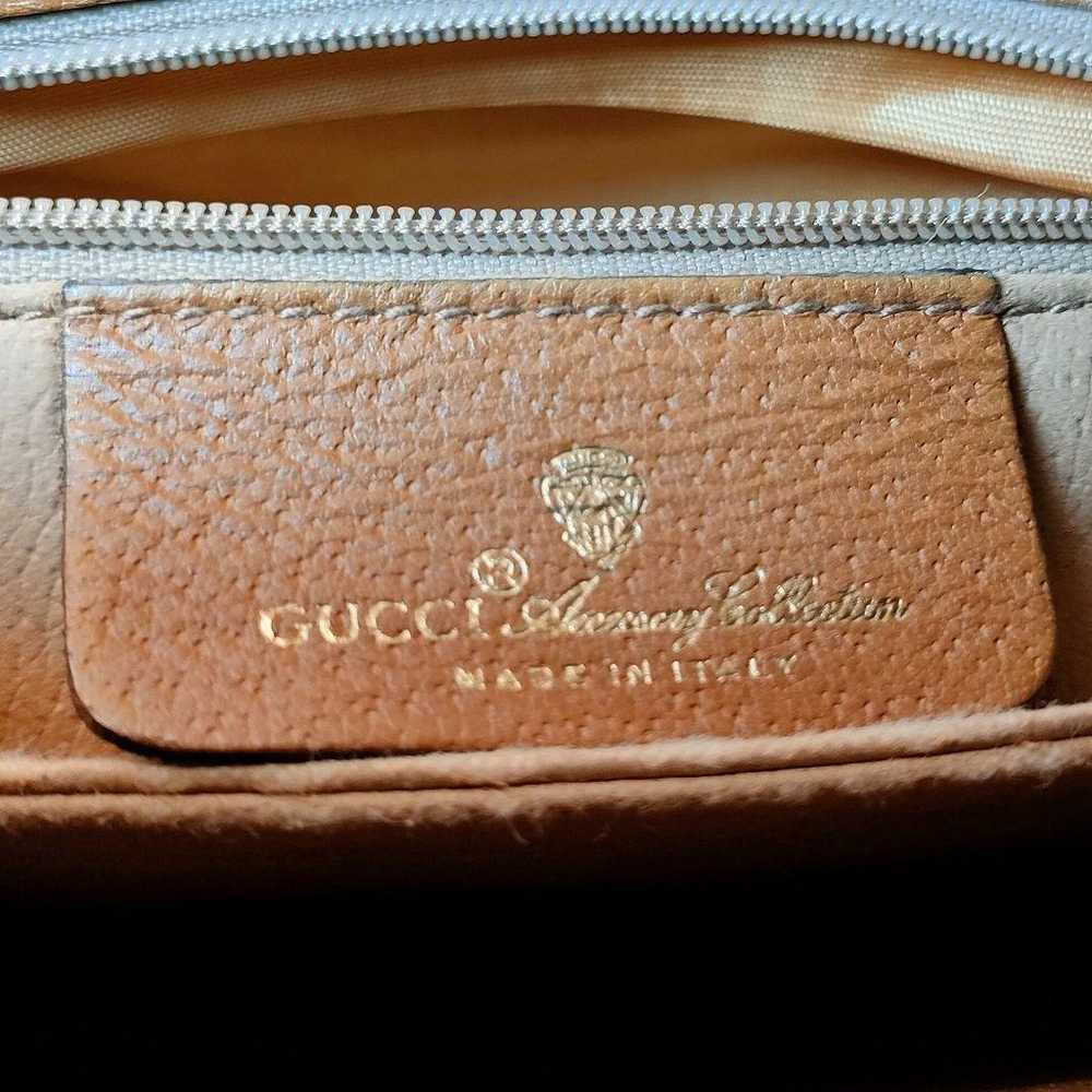 Old Gucci White x Beige GG Pattern PVC x Leather … - image 6