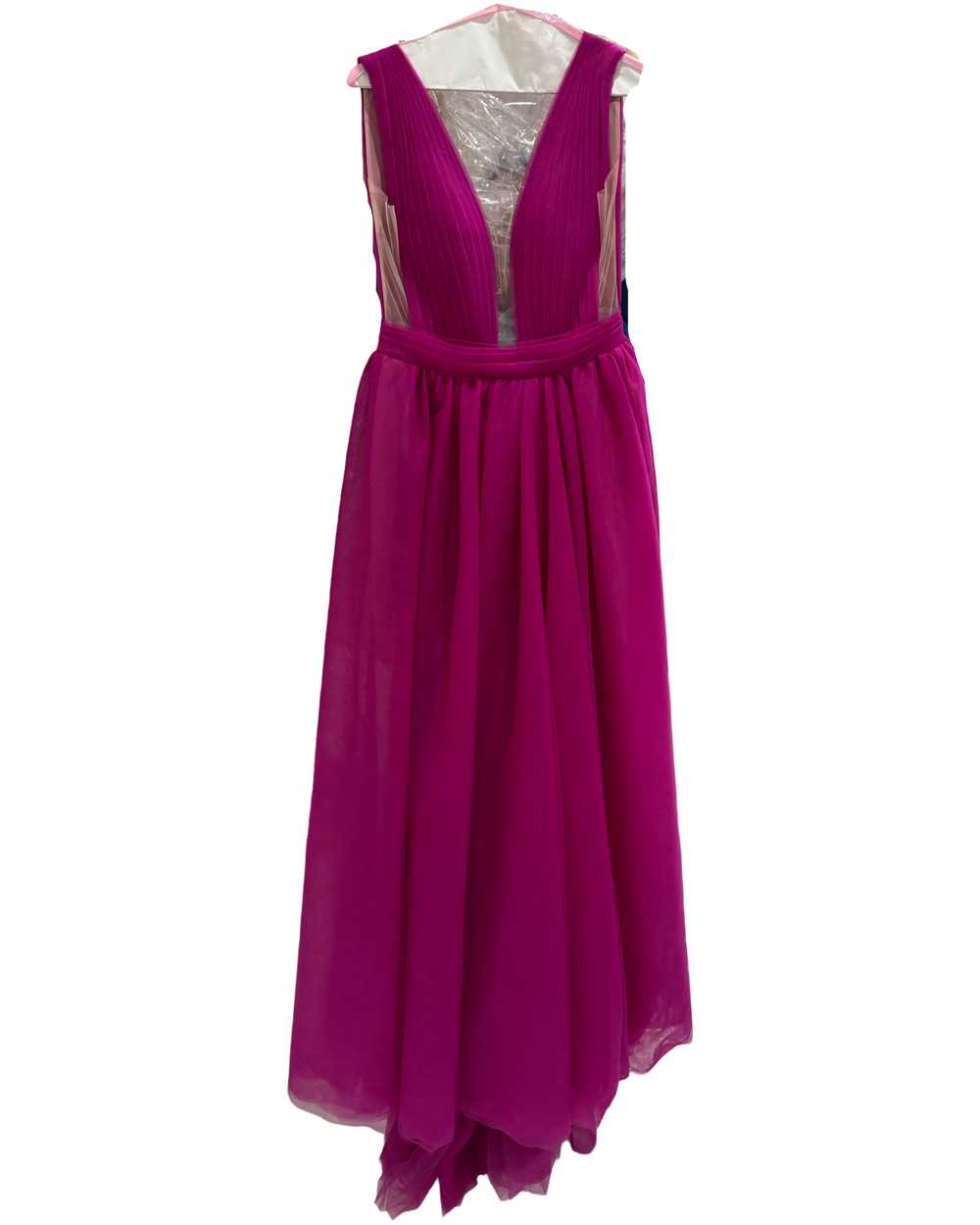 Milla Fuchsia Bow-Back Maxi Evening Tulle Dress - image 10