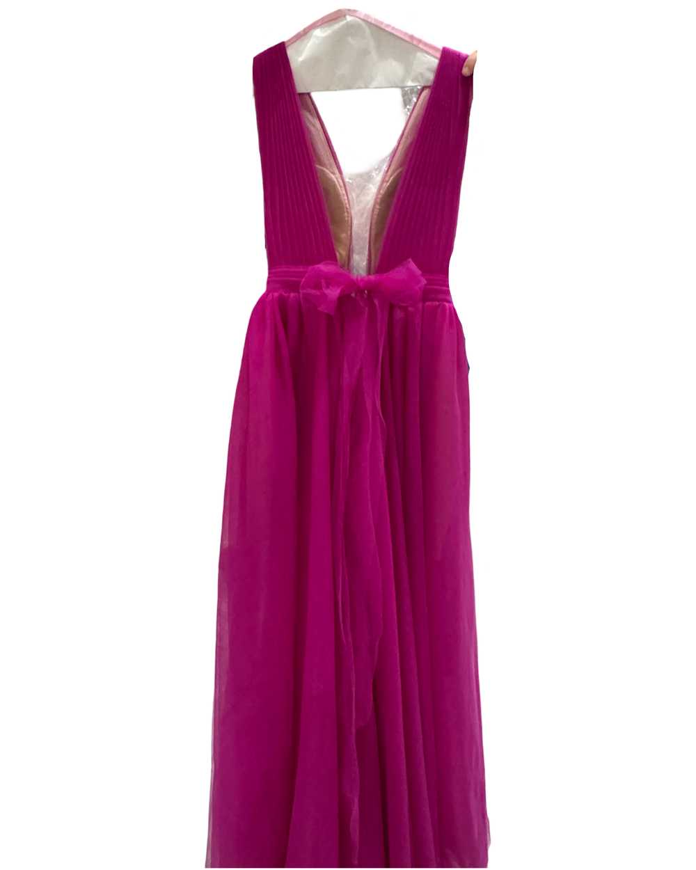 Milla Fuchsia Bow-Back Maxi Evening Tulle Dress - image 8