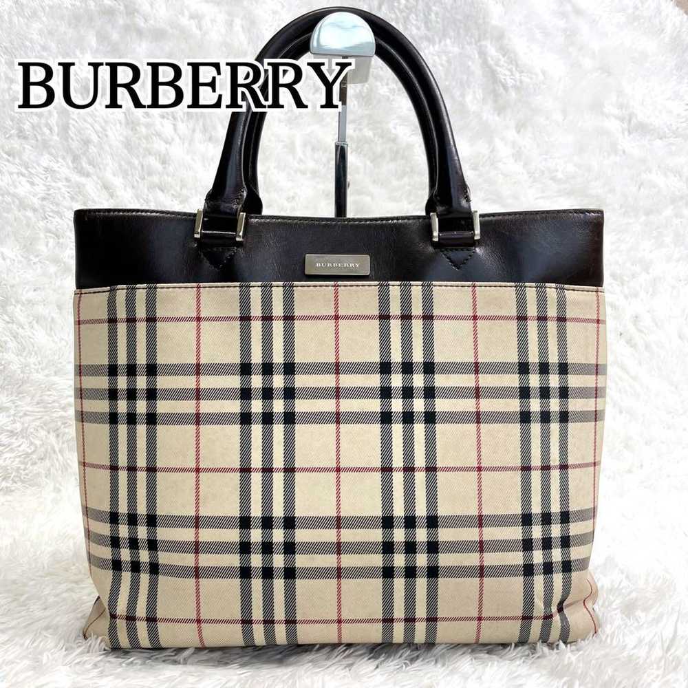 BURBERRY Burberry Leather Tote Bag Nova Check - image 1