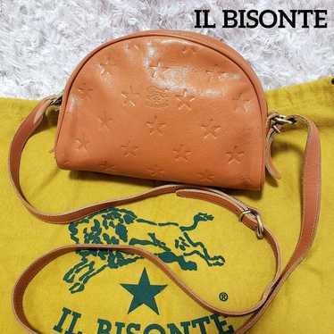 IL BISONTE Embossed Star Half Moon Shoulder Bag in