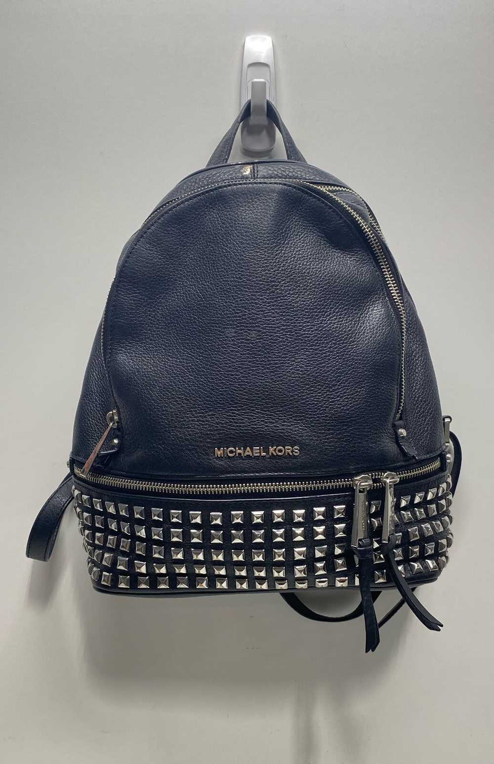 Michael Kors Black Leather Studded Backpack Bag - image 1