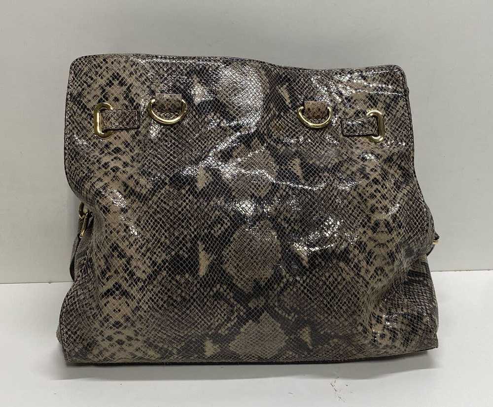 Michael Kors Hamilton Python Leather Shoulder Tot… - image 2