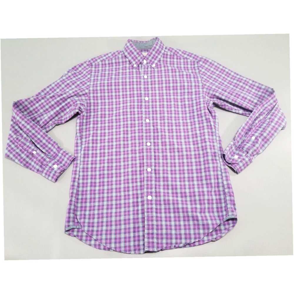 J.Crew Classic Fit Purple Plaid Business Casual M… - image 1